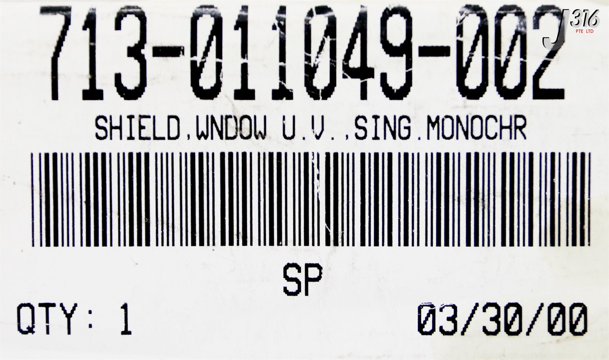 34978 LAM RESEARCH SHIELD, WINDOW U.V. SING.MONOCHR 19CM x 4CM 713